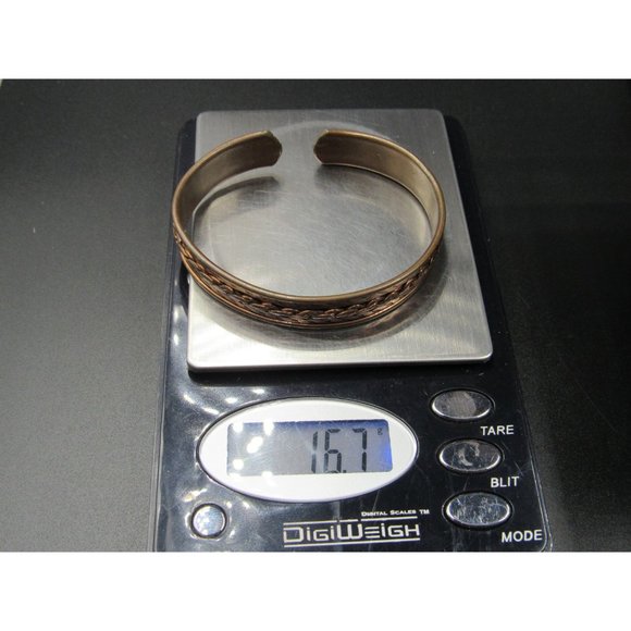 6.5" Copper Rustic Braided Cuff Bracelet Vintage Elegant Beautiful Everyday - Picture 6 of 6